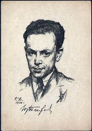 Ю.Н.Тынянов. Автолитография Г.С.Верейского. 1930